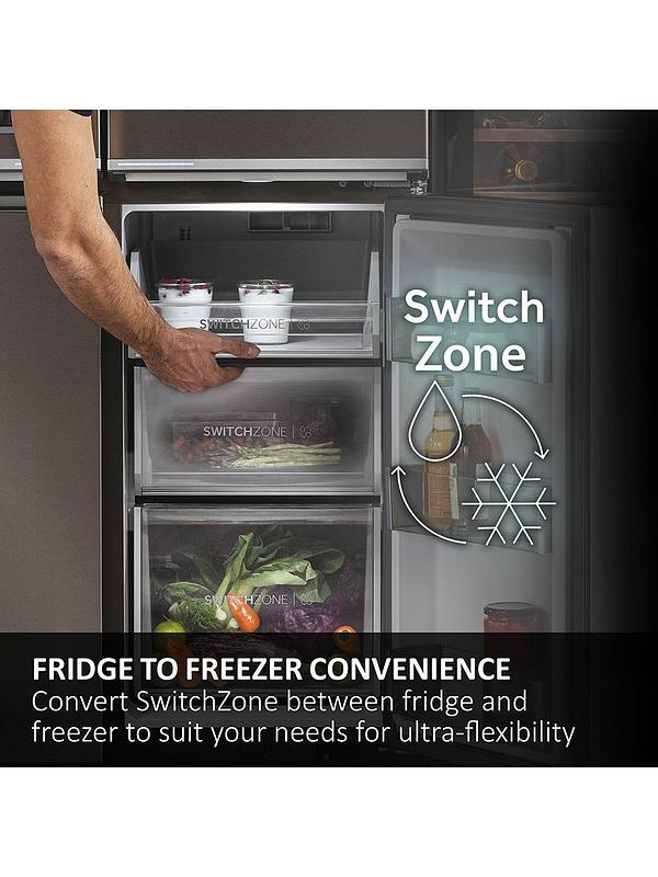 Haier HCR7918EIMP Plumbed Total No Frost American Fridge Freezer with Water Dispenser, E Rated - Platinum Inox - Image 5